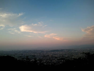 福岡市　城南区　油山　片江展望台　夕日