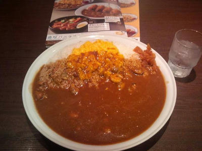 coco壱番屋　ココイチ　エビあさりカレー スクランブルエッグ