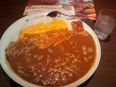 ココイチ　豚しゃぶカレー　スクランブルエッグ