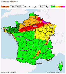 大雪警報　フランス