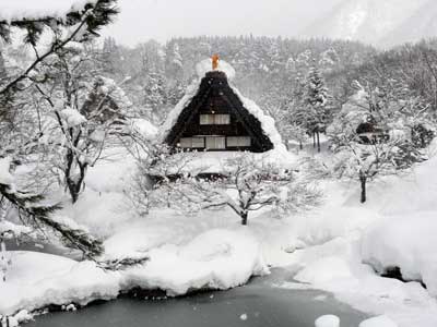 冬の民家園の風景