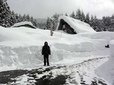 積雪は人間の背丈ほどにもなる