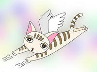 動物キャラクターのイラスト.2＜天使みたいな猫＞