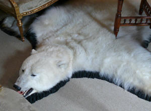 ホッキョクグマの敷物
