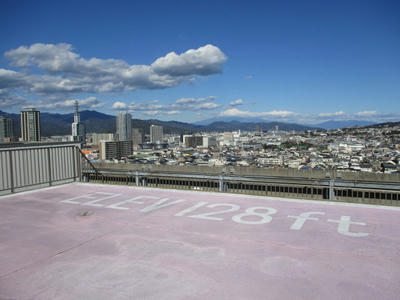 静岡済生会総合病院のヘリポート　北東の方角に富士山が見えます