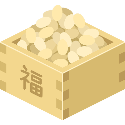 節分の豆（ねこ画伯コハクちゃん）