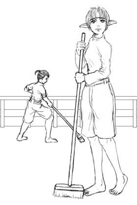 甲板掃除