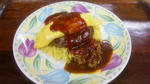 ハヤシ風ハンバーグオムライス
