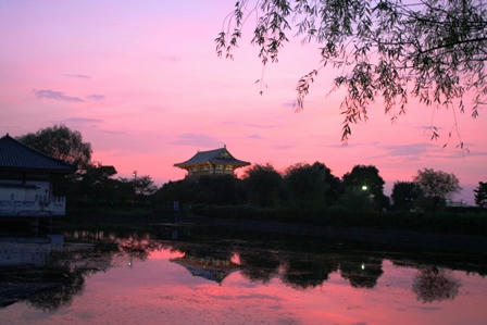 朱雀門と夕焼け