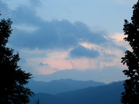 白馬の山の夕景
