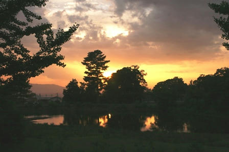 大仏池の落陽