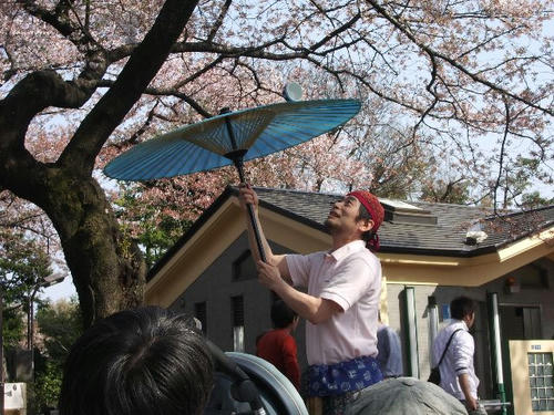 谷中での傘回し