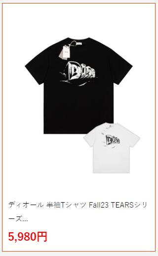 ディオール 半袖Tシャツ Fall23 TEARSシリーズ DIORロゴプリント Tシャツ