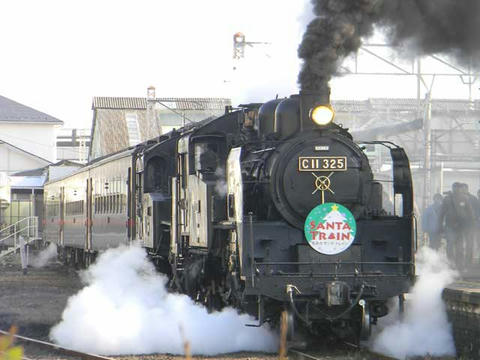 真岡鐵道SL重連（2010年12月19日・下館駅）