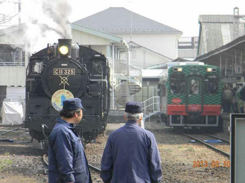 真岡鐵道SL重連（2013年3月10日・下館駅）