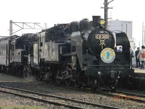 真岡鐵道SL重連（2013年3月10日・下館駅）