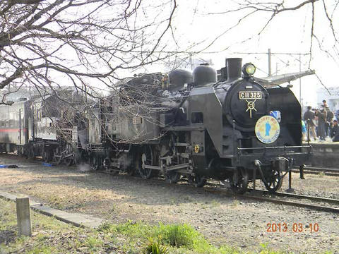 真岡鐵道SL重連（2013年3月10日・下館駅）