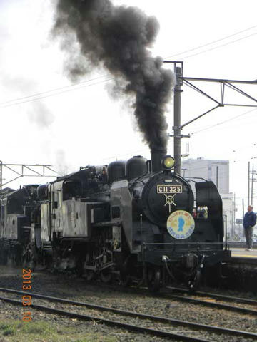 真岡鐵道SL重連（2013年3月10日・下館駅）