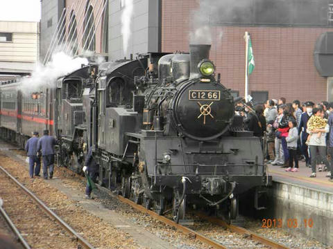 真岡鐵道SL重連(2013年3月10日・真岡駅)