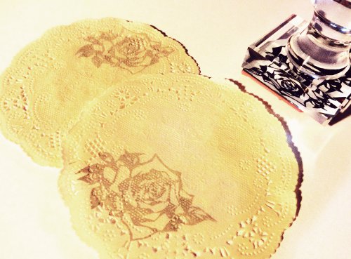 切り絵薔薇はんこ