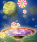 オリジナル待受け画面、菊、月見酒