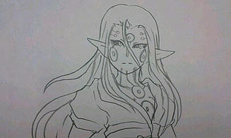 初描き……