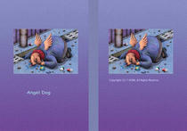 Angel dog ・ Drunken man ・ Dog picture ・ Dog illustration ・ Fairy tale illustration