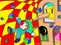 Pierrot ・ Magic house ・ Comic illustration ・ Cartoon 
