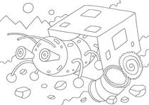 Caterpillar ・ Green caterpillar ・ Insect ・ Robot ・ Comic illustration