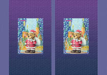 Teddy bear ・ Father Christmas ・ House ・ Snow