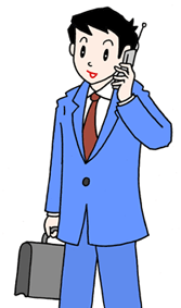 Businessman ・Contacting by phone ・ Report