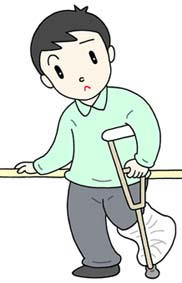 Fracture ・ Injury ・ Rehabilitation ・ Treatment of fracture ・ Foot fracture ・ Crutches ・ Plastic cast