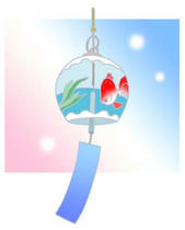 Wind bell, goldfish, cool breeze, and summer feature in summer