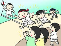 Relay in athletic meet, Health &amp;amp; Sports Day, and autumn of sports festival and sports