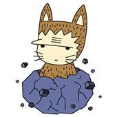 Cute ancient cat character - Cat that was born from rock
