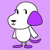 Fashionable, colorful dogs character - Fashionable purple dog