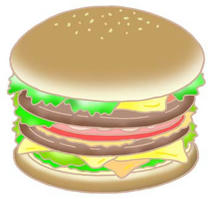 Hamburger, fast food, American food, and food
