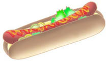 Hot dog, fast food, and American food
