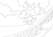 Lovely dinosaur - Dinosaur that runs in expressway