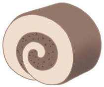 Roll cake, cake, Sweet cake, sweets, and cream