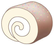 Roll cake, cake, Sweet cake, sweets, and cream
