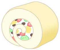 Roll cake, cake, Sweet cake, sweets, and cream