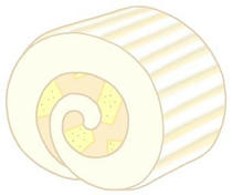 Roll cake, cake, Sweet cake, sweets, and cream
