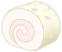 Roll cake, cake, Sweet cake, sweets, and cream