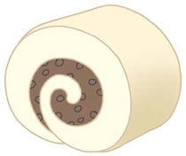 Roll cake, cake, Sweet cake, sweets, and cream