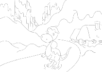 Lovely dinosaur - Dinosaur in the world of snow