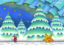 Christmas illustration and pictures - Father Christmas who came from star