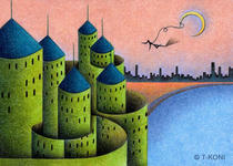 Fantasy illustration and pictures - Old castle in lake side