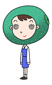 Cartoon character, a business woman, office girl, and kiwi