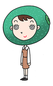 Cartoon character, a business woman, office girl, and kiwi